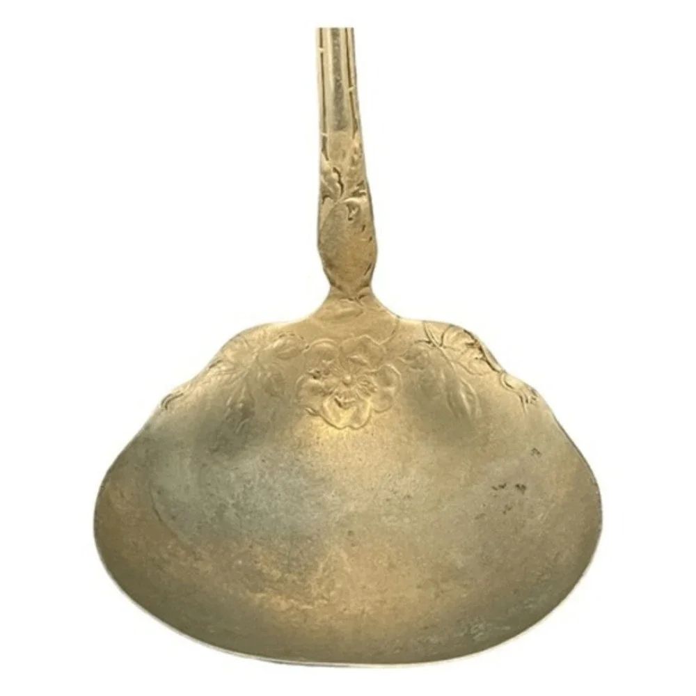 Antique 1877 Niagara Falls Silver Co Ladle 1906 Wild Rose Silver Plate Sauce‎